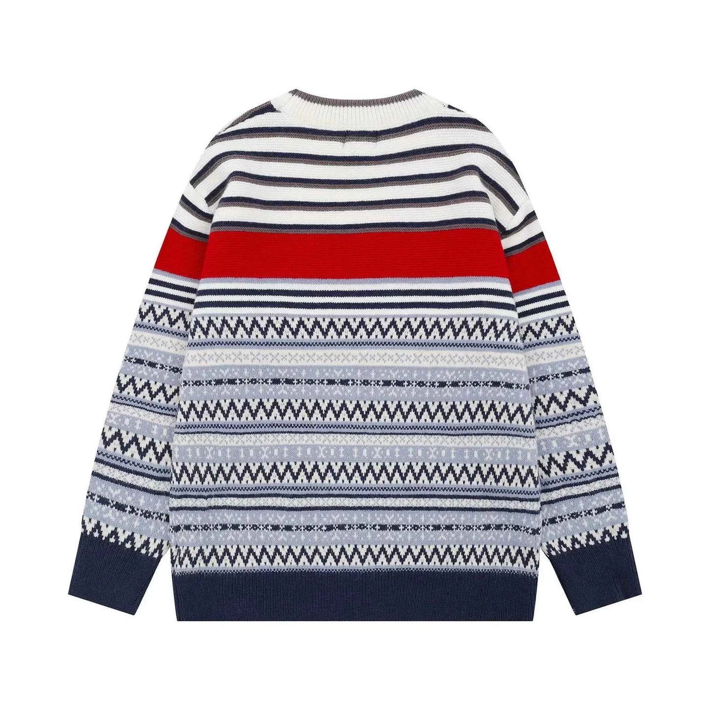 Versatile Colorful Striped Hip Hop Knit Casual Sweater