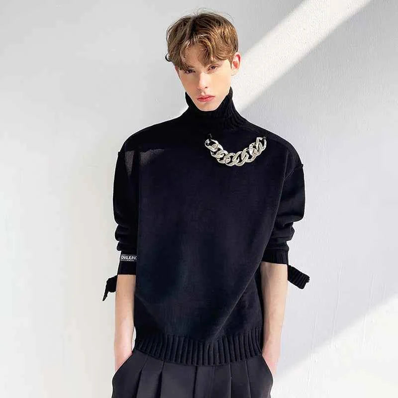 Personalized Luxury Metal Chain Knit Sweater