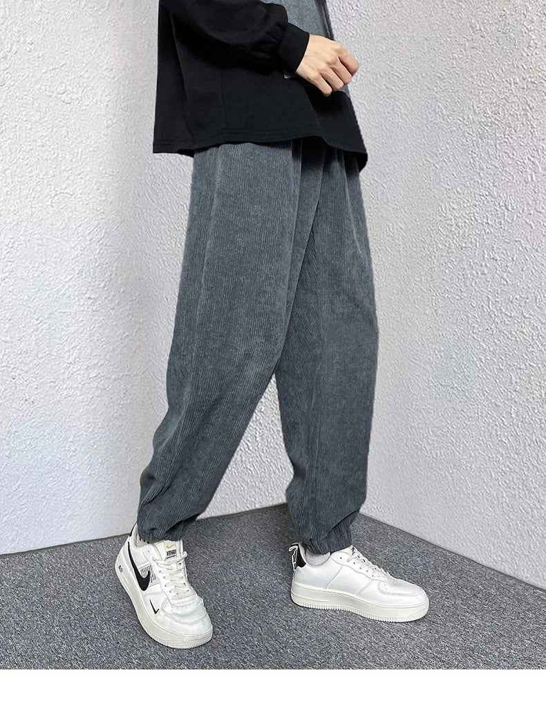 Elevated Loose Corduroy Harem Neutral Jogger