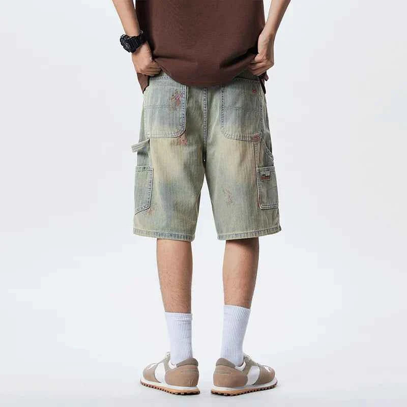 Trendy Casual Washed American Style Denim Short