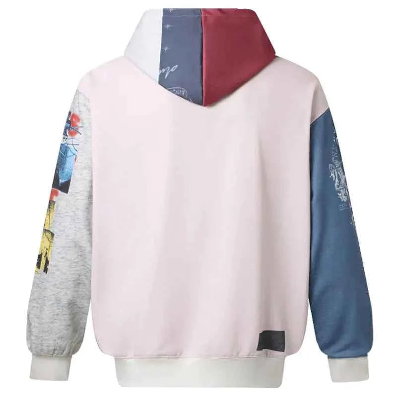 Vintage Grunge Graphic Printed Zip-Up Sweatshirt