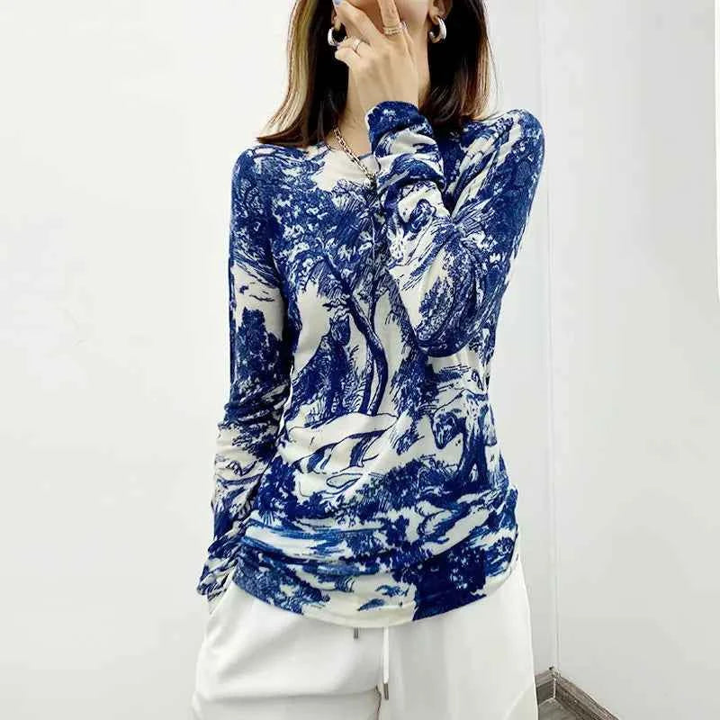 Women Trendy Elegant Floral O-Neck T-Shirt