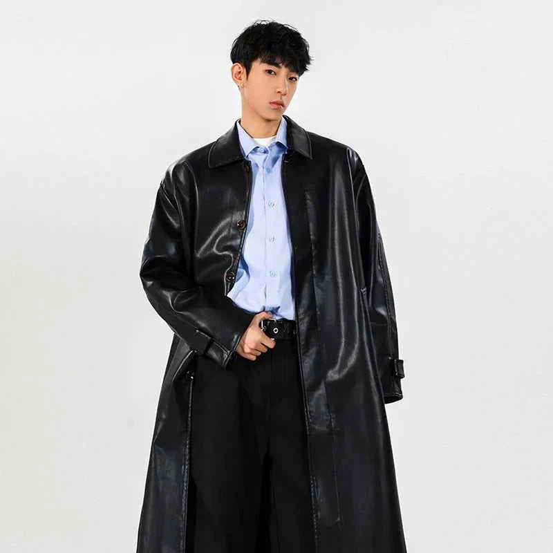 Trendy Stylish Windproof PU Leather Coat