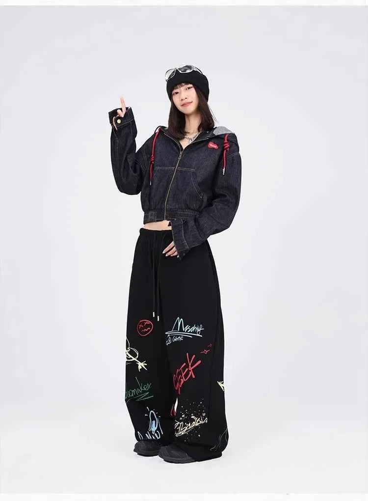Graffiti Black Hip Hop Dance Pants
