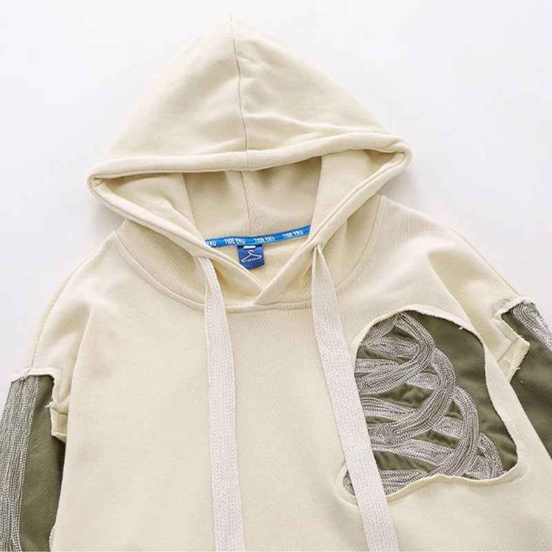 Autumn Skull Embroidered Hip Hop Cotton Hoodie