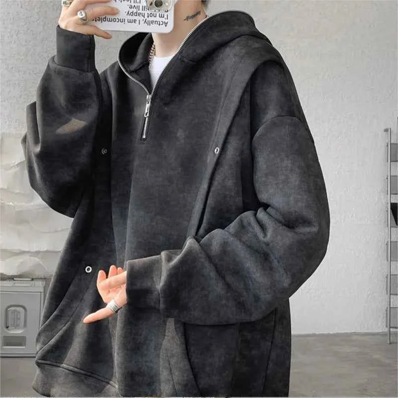 Streetwear Tie Dye Printed Fleece Hoodie
