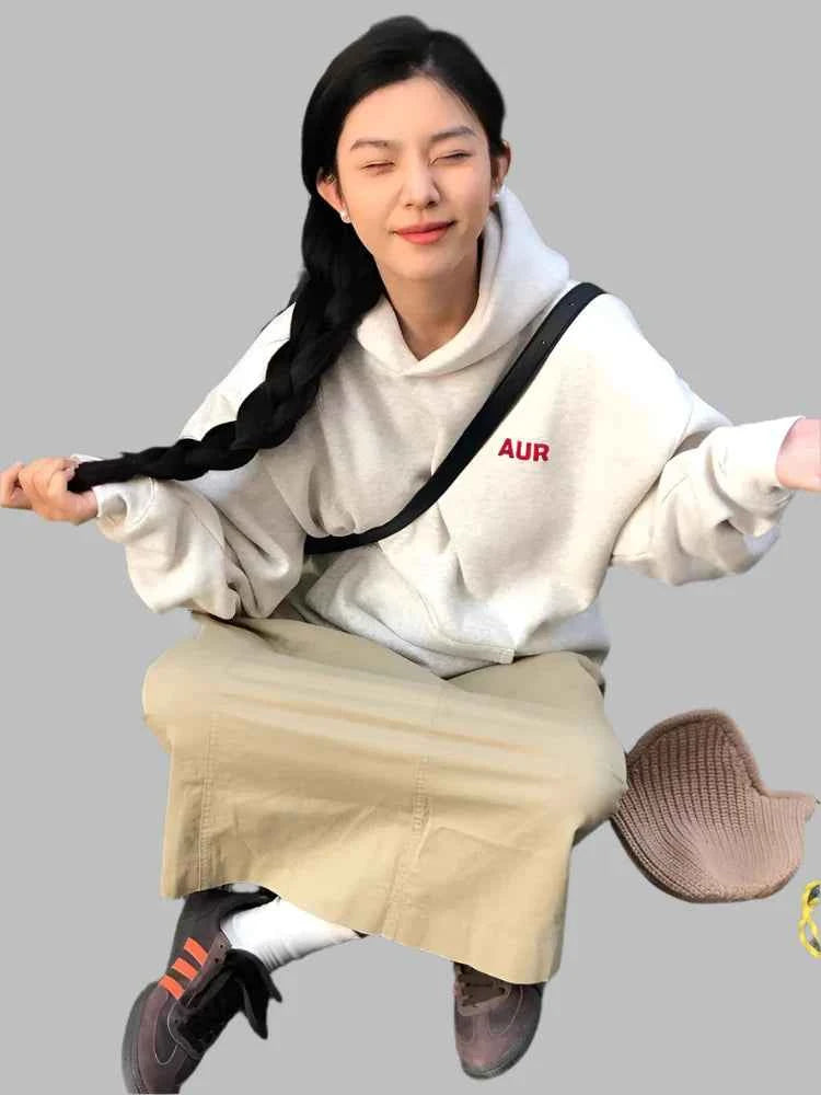 Minimalist Korean Style Printing Hoodie