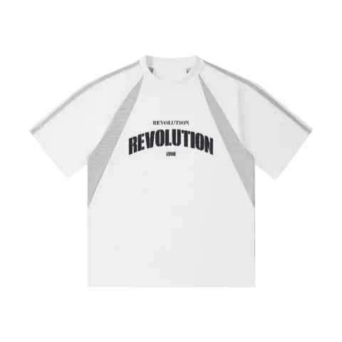 Casual Mesh Splice Printed Cityboy T-Shirt