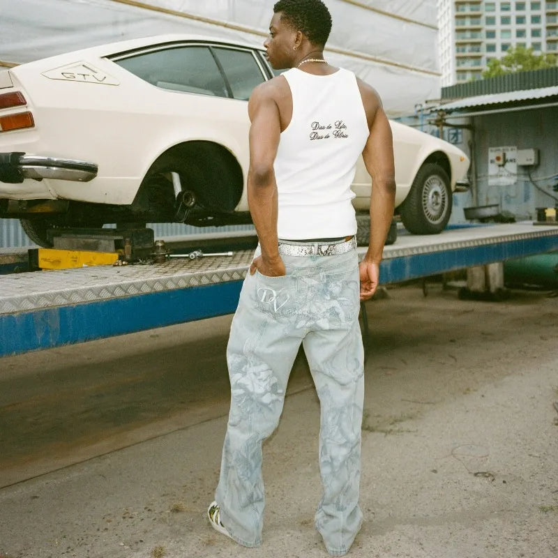 LUW Angel Retro Baggy Streetwear Unisex Jeans - Luxuryurbanwear