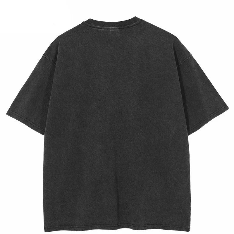 Blurry Red Face Graphic Loose T-Shirt