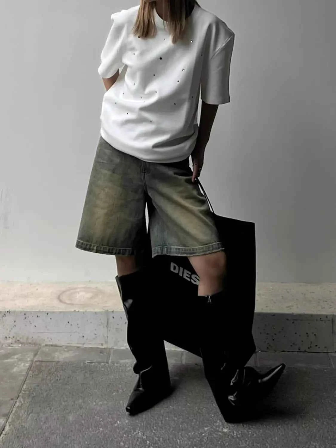 Women Streeteare High Waist Denim Short