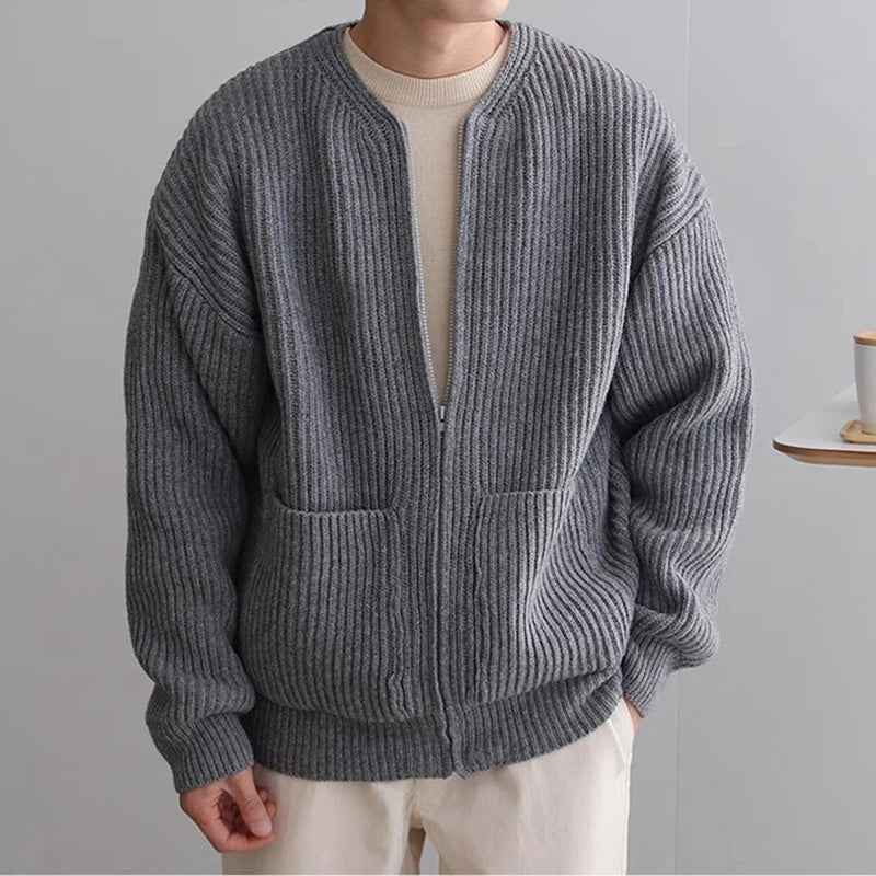 Men's Classic Handsome Cozy Knit Zip-Up Sweater