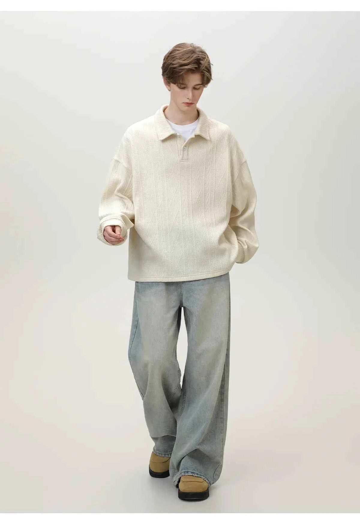 Casual Ancient Money Lapel Collar Sweatshirt