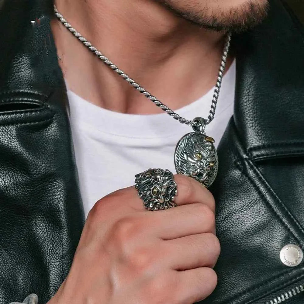Mythical Retro Kylin Guardian Lion Ring