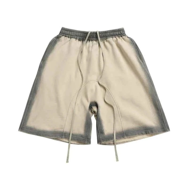 Yellow Black Smoky Gradient Colorblock Shorts