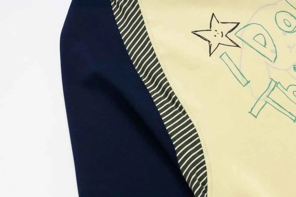 Fashionable Streetwear Graffiti Star Print Long Sleeve T-Shirt