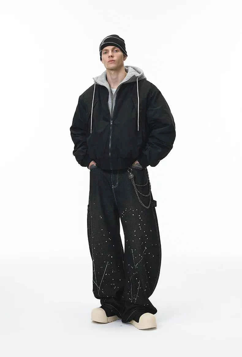 Streetwear Detachable Layered Winter Baseball Jacket