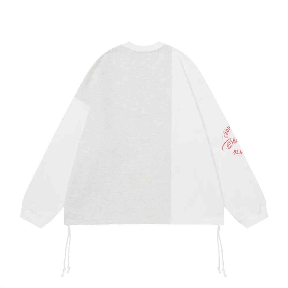 Cozy Distressed Patchwork Fleece Crew Sweatshirt