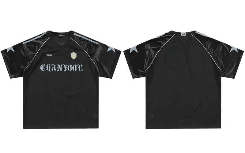 Streetwear Oversize Letter Star Graphic Sport T-Shirt