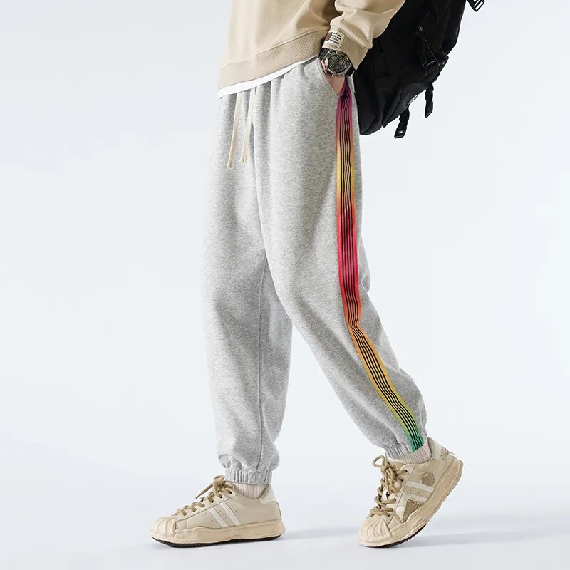 Rainbow Color Stripe Jogger Pants