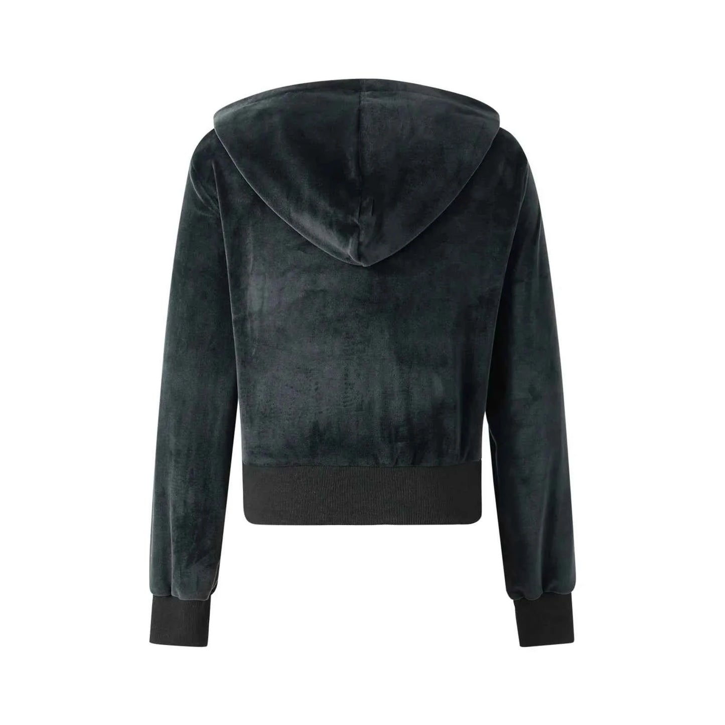 Rhinestone Heart Decor Zip Up Sweatshirt