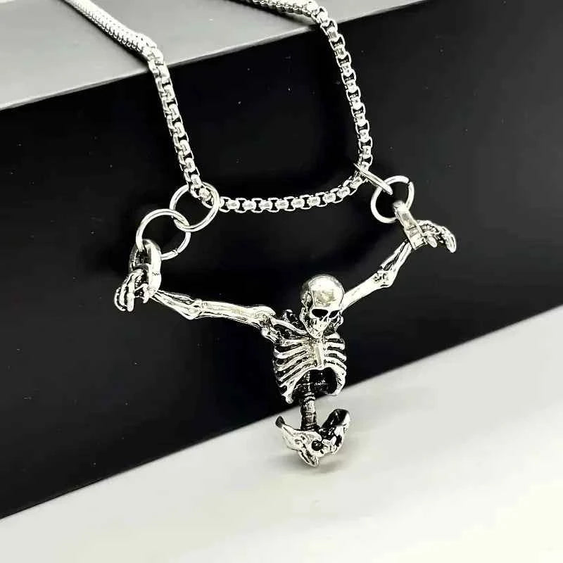 Halloween Retro Skeleton Pendants Necklace
