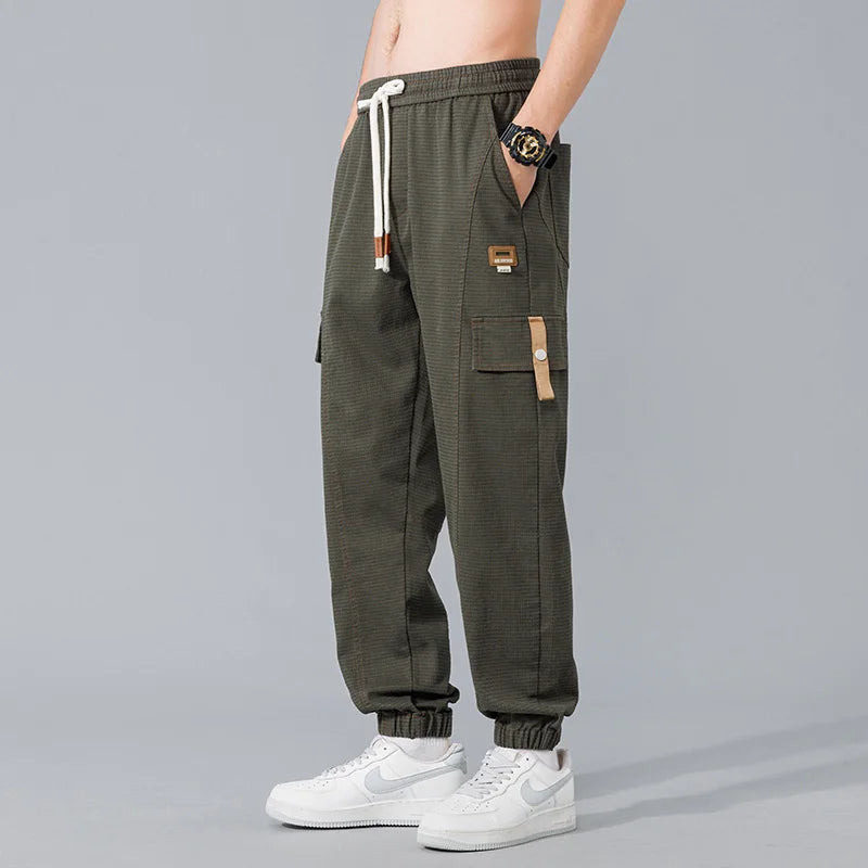 Elastic Cropped Pockets Safari Style Pants