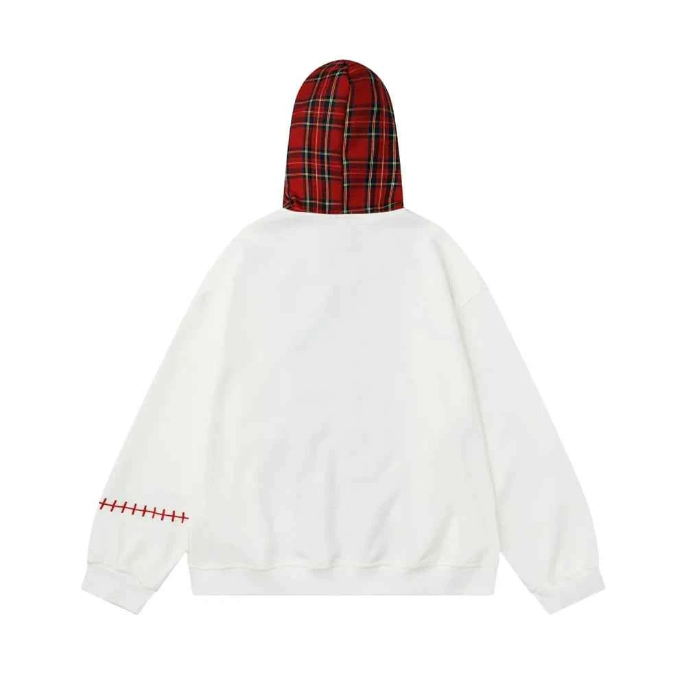 Y2K Insulated Zip Up Plaid Patchwork Sweatshirt