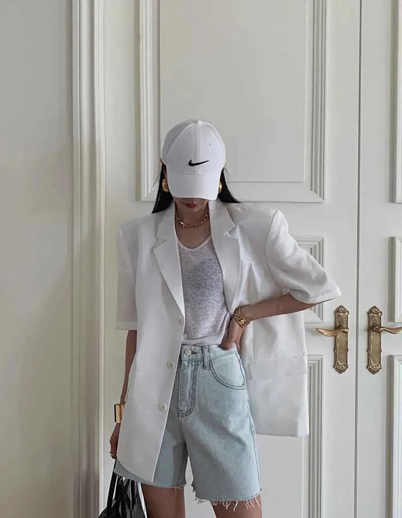 Light Blue High Waist Biker Short