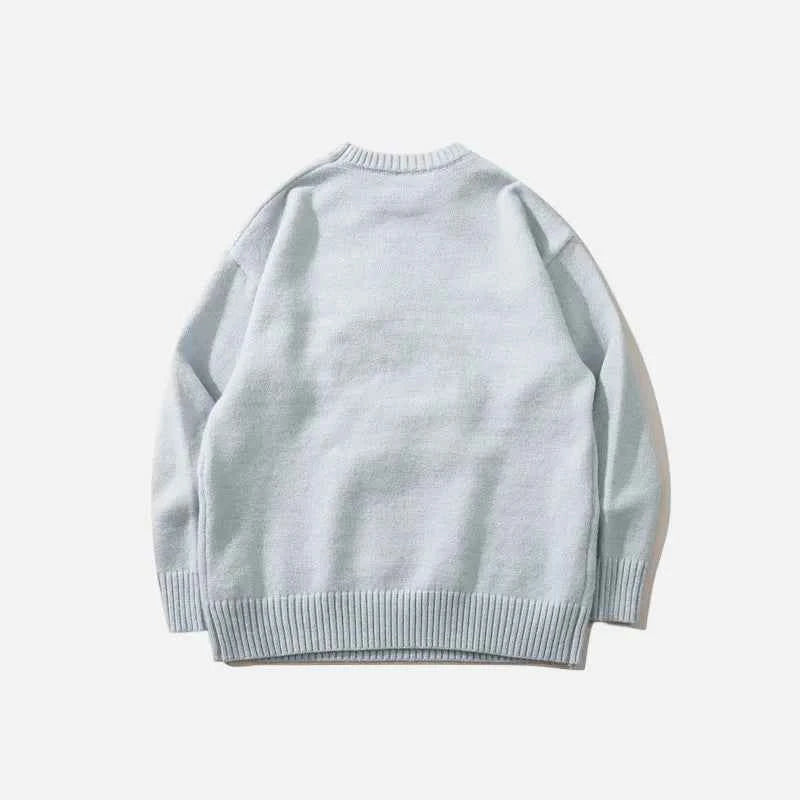 Cozy Streetwear Puppy Dog Knit Sweater