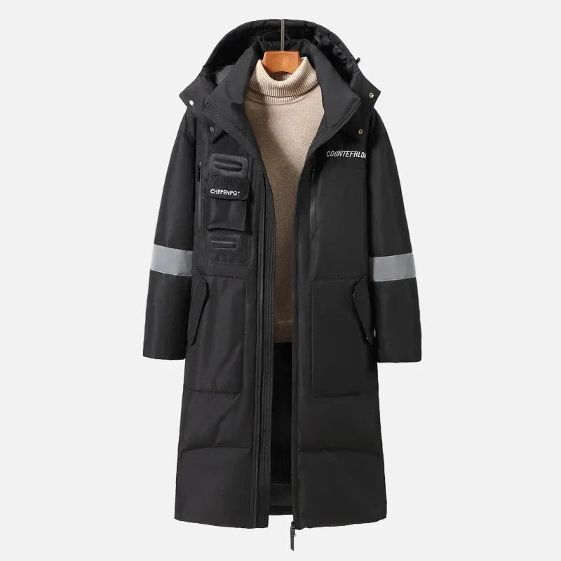 Streetwear Warm Resistant Hooded Down Puffer Coat - Luxuryurbanwear