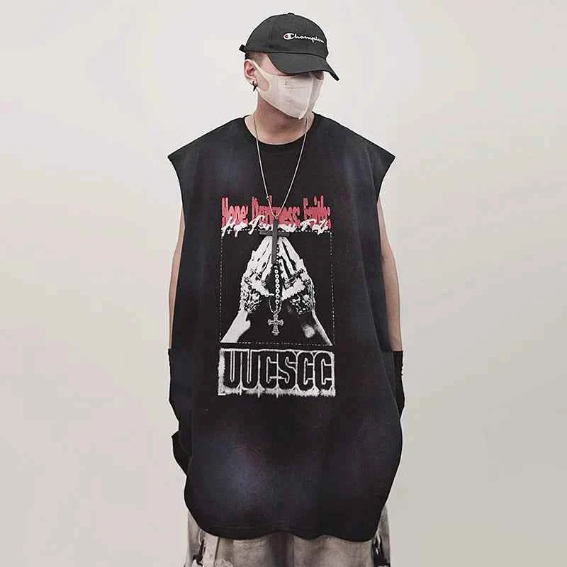 Trendy Vintage Sleeve Less Tank T-Shirt