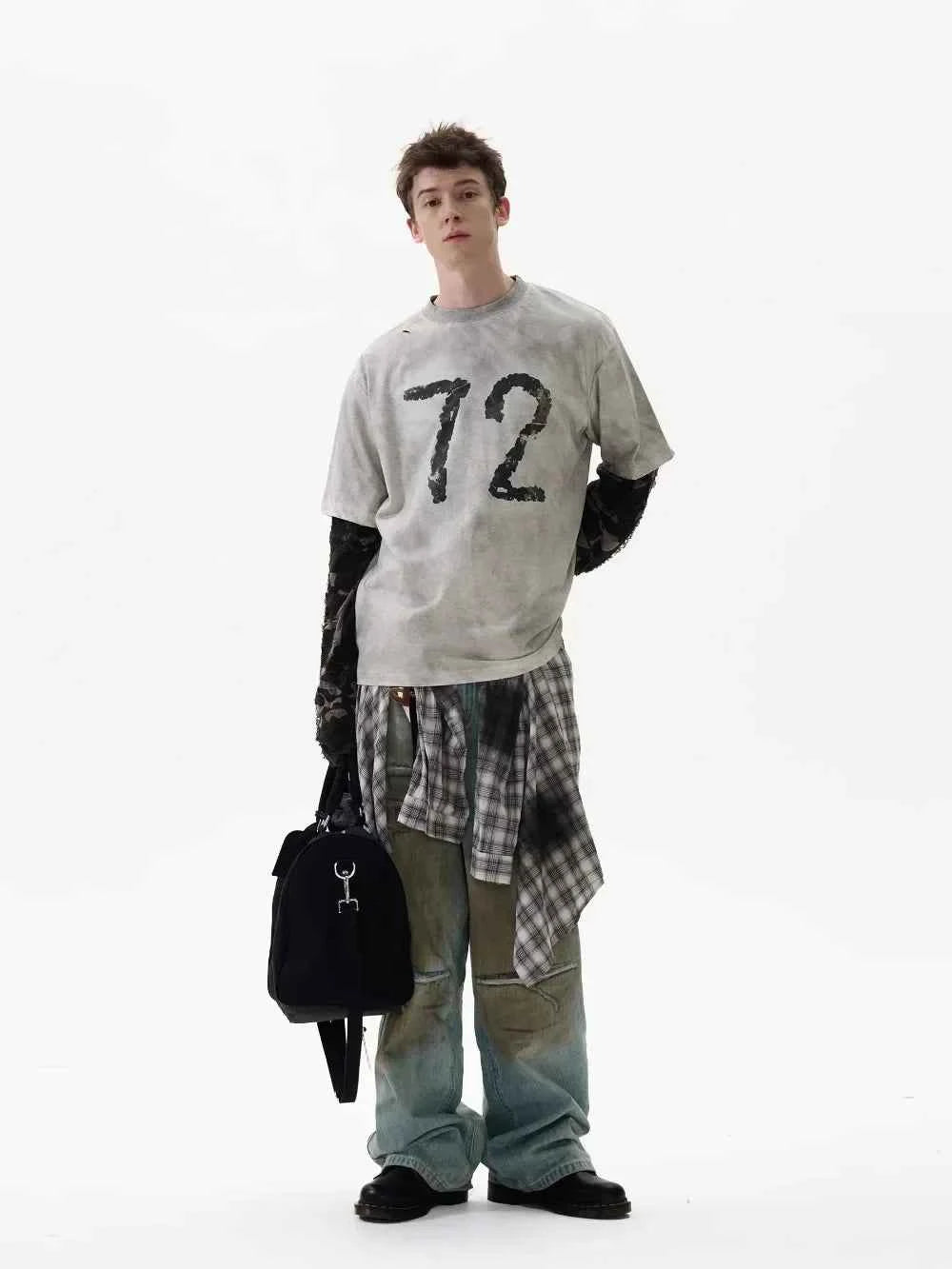 Wasteland Camouflage Long-Sleeved Splicing T-Shirt