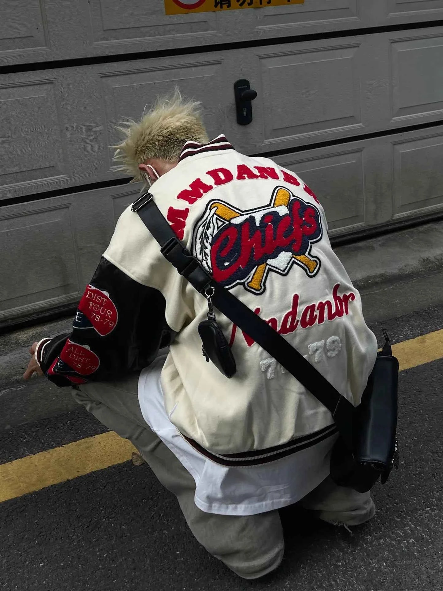 Vintage Embroidered Baseball Patchwork Varsity Jacket