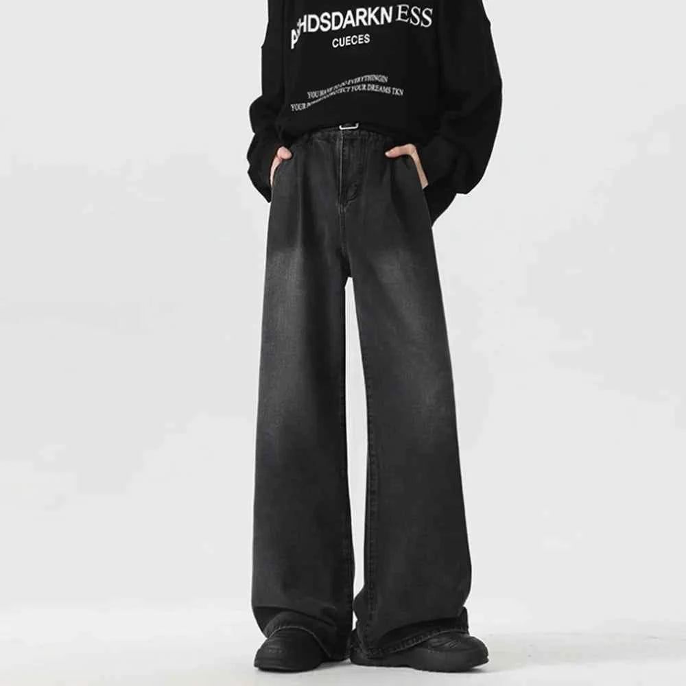 Elevated Solid Color Straight Baggy Jeans