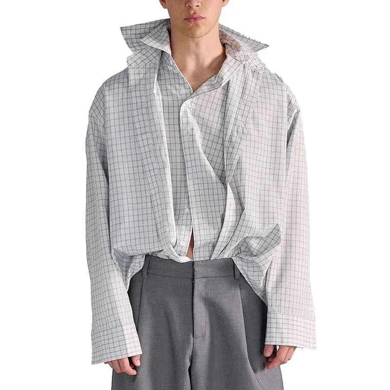 Streetwear Luxury Checked Oversized Flowy Shirt