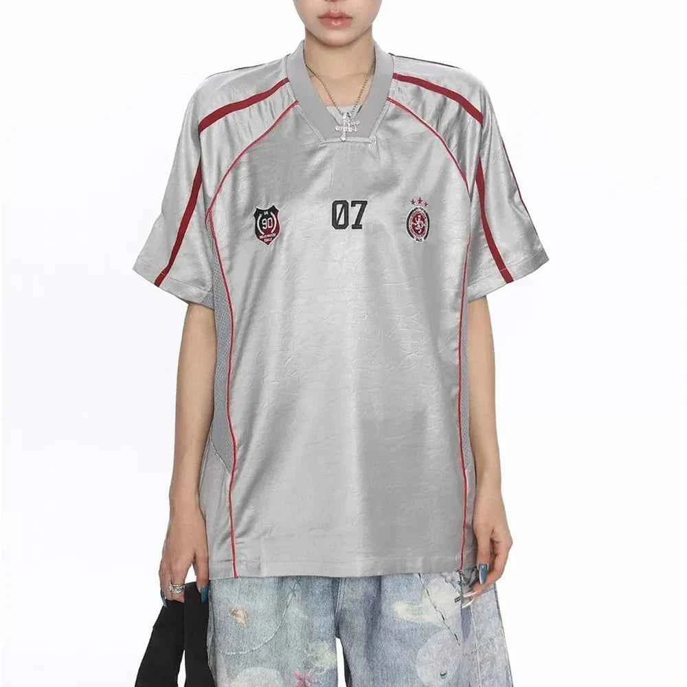 American Summer Short-Sleeved Leather T-Shirt