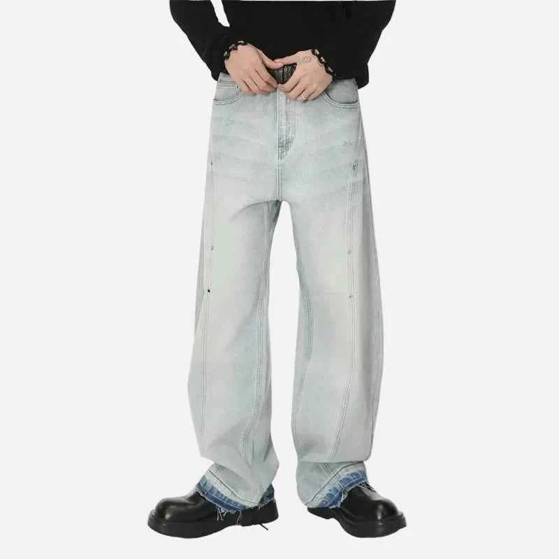 Trendy Casual Distressed Wide Leg Denim Jeans