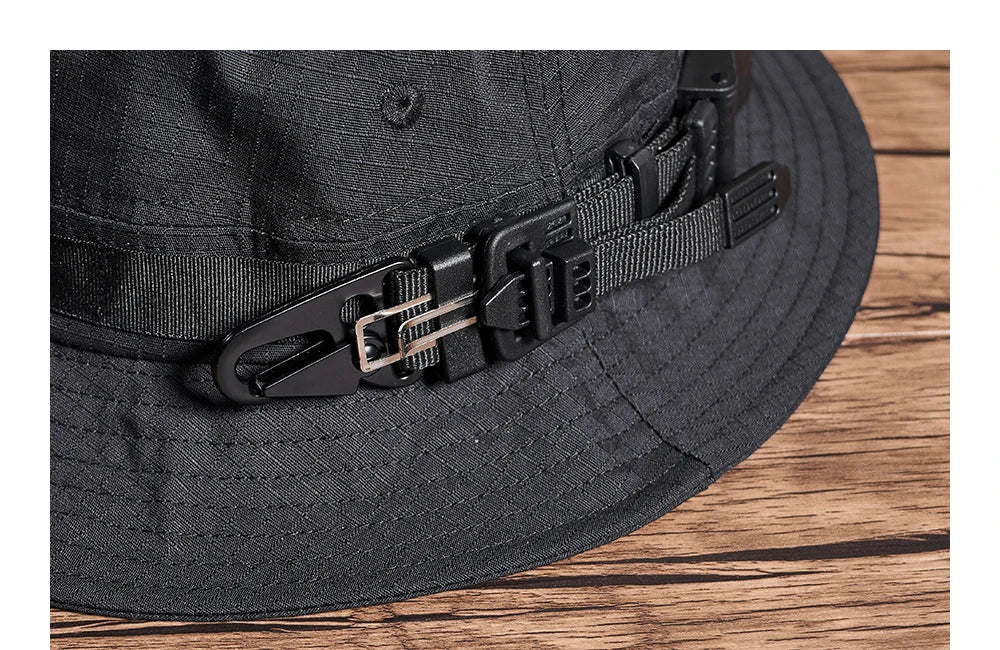 Coal Black Bucket Camping Hat