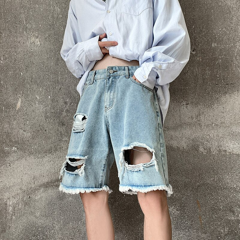 Denim Ripped Jeans Shorts