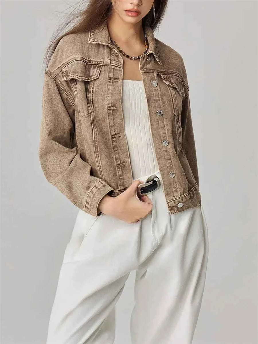Women Signature Stylish Retro Denim Jacket