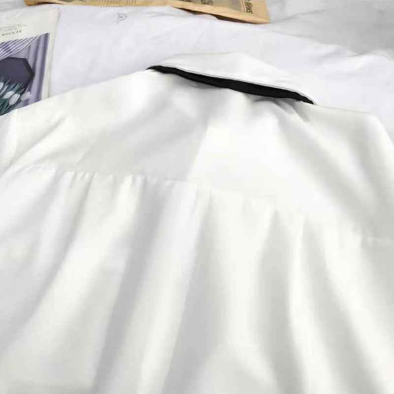Plain White Oversized Shirt With Tie