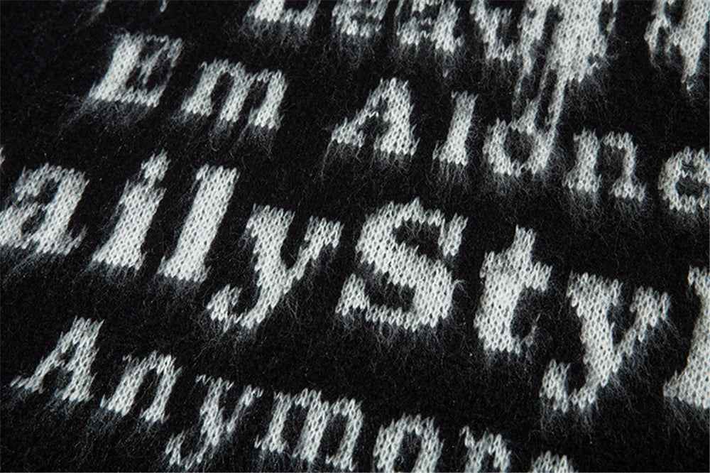 Autumn Chic Retro Letter Knitted Sweater