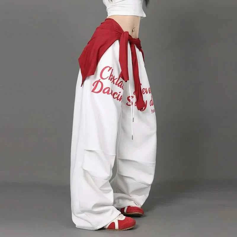 Streetwear American Style Letter Print Sweatpants