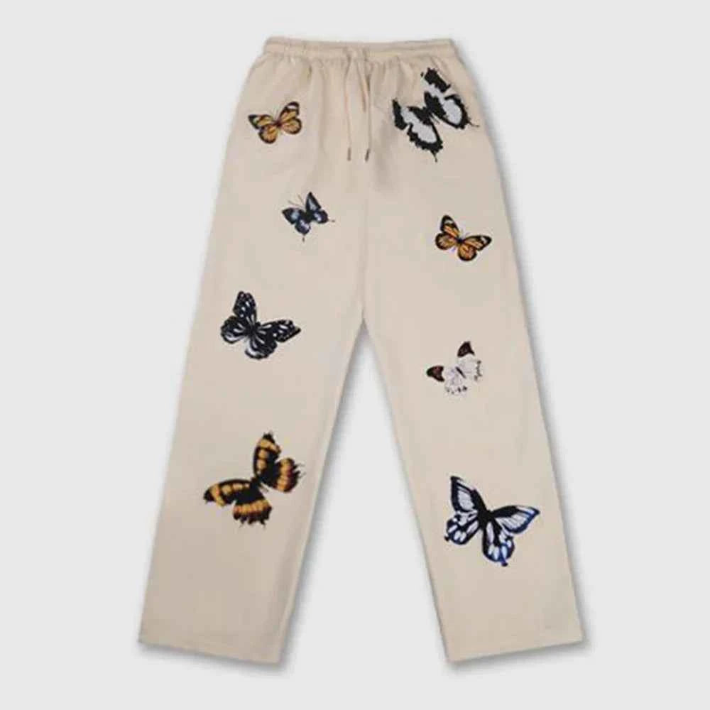 Butterfly Print Casual Sports Running Pants