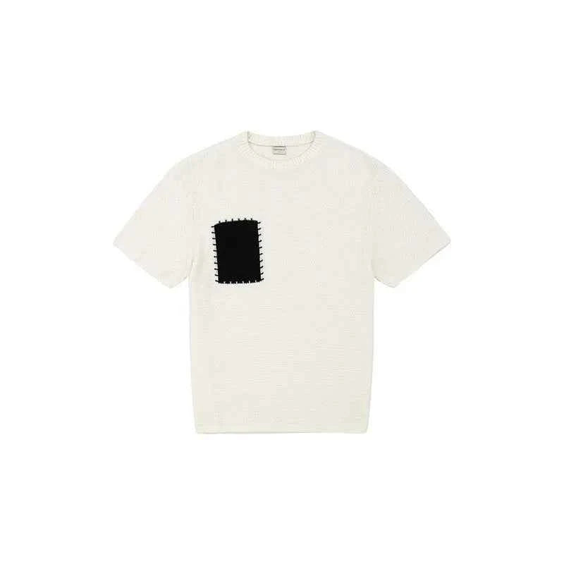 Streetwear Luxury Knit O-Neck Short Sleeve T-Shirt