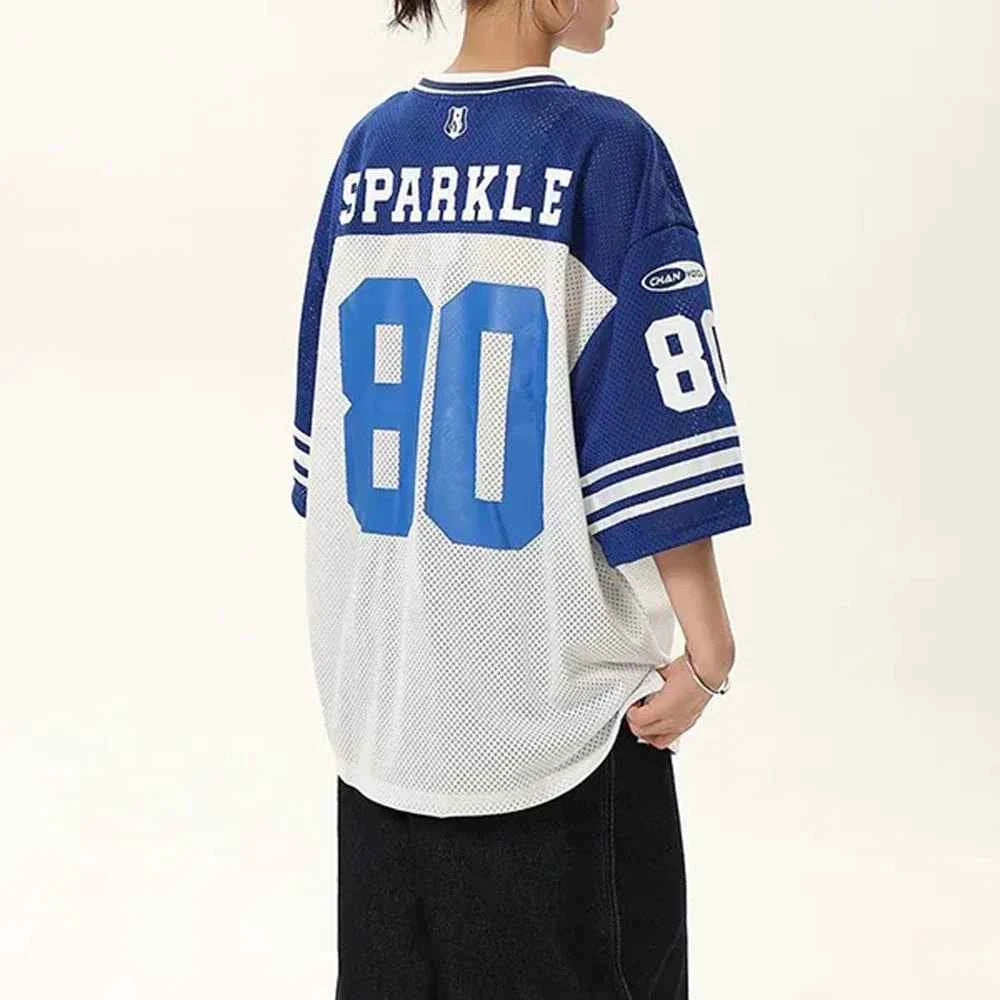 Breathable Retro Mesh Short-Sleeved T-Shirt