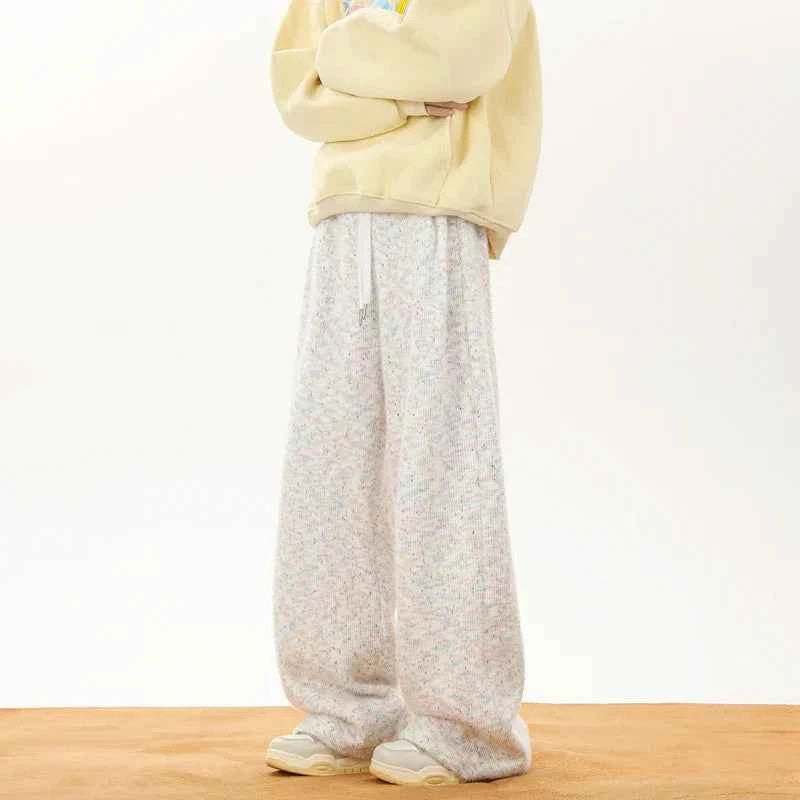 Cozy Plush Polka Dot Velvet Sweatpants
