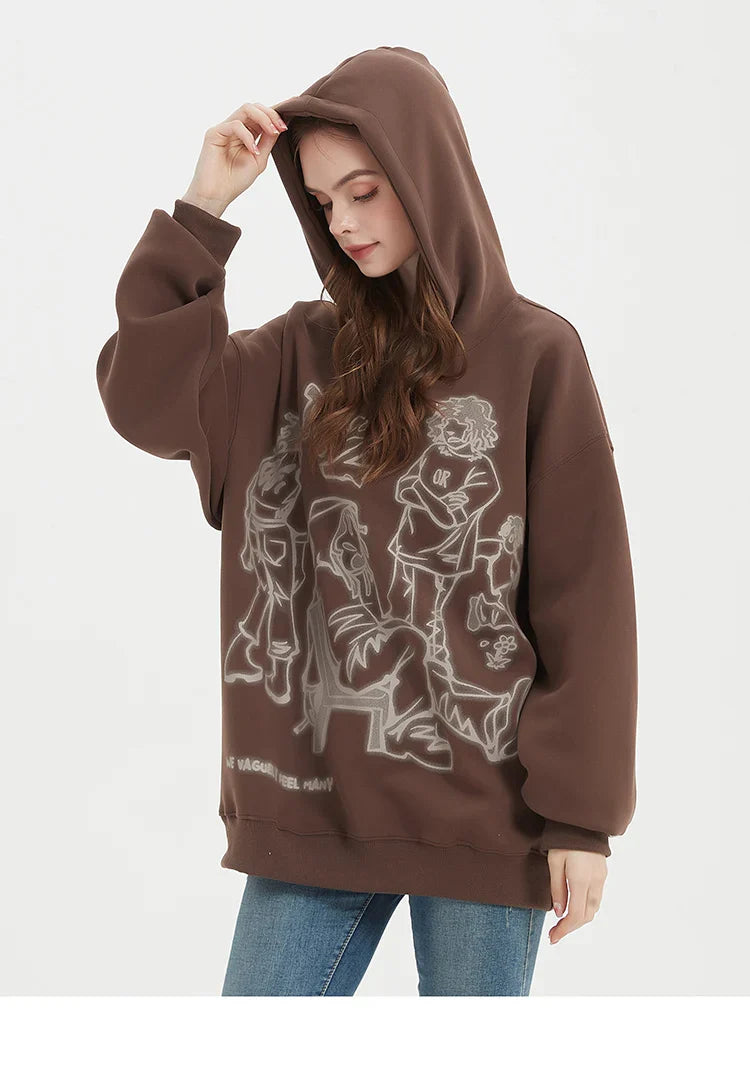 We V Cartoon Sketch Hoodie