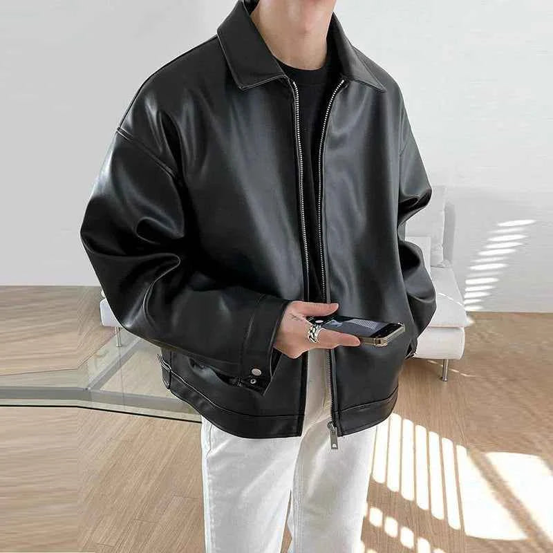 Classic High Quality Textured PU Leather Jacket